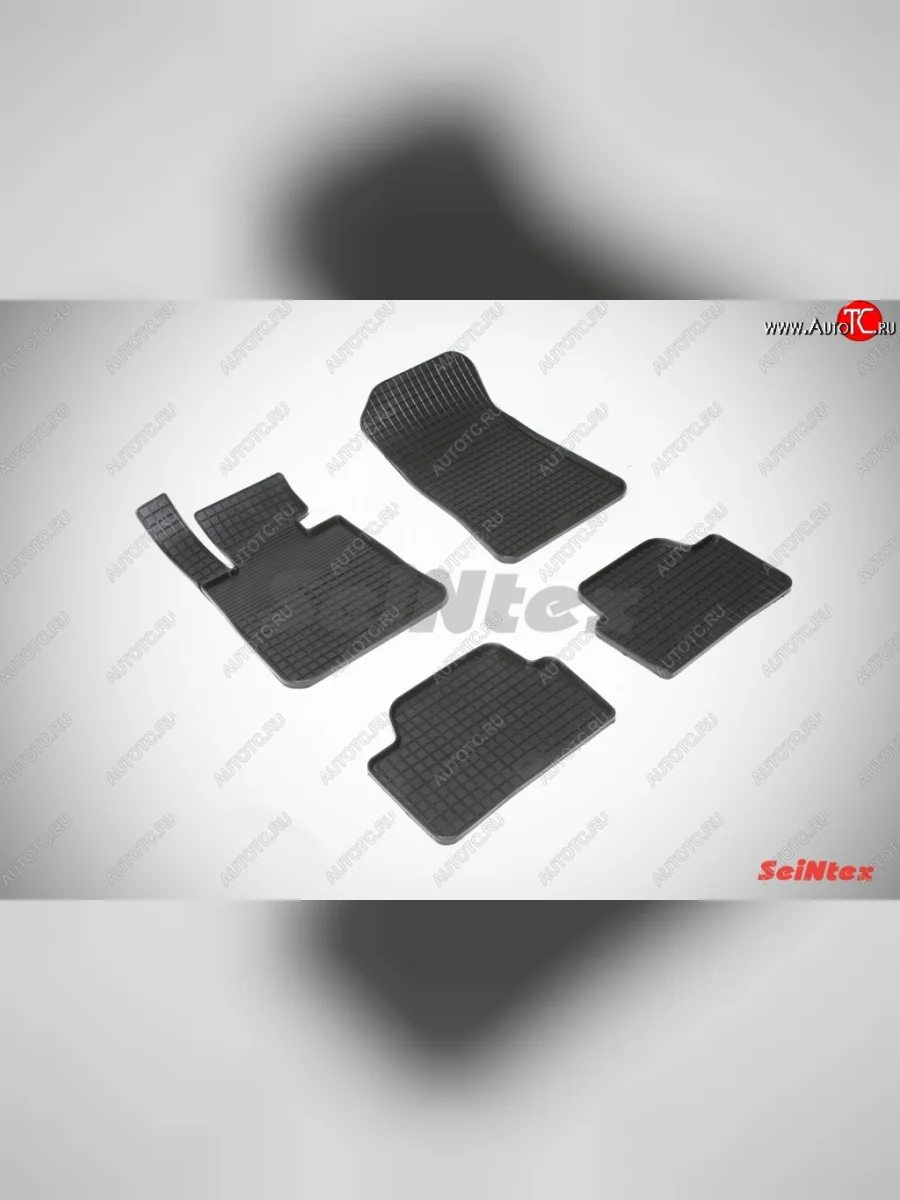 Износостойкие коврики в салон с рисунком Сетка SeiNtex Premium 4 шт. (резина)  BMW 1 серия (2007-2012) E81  в Самаре Самарской области