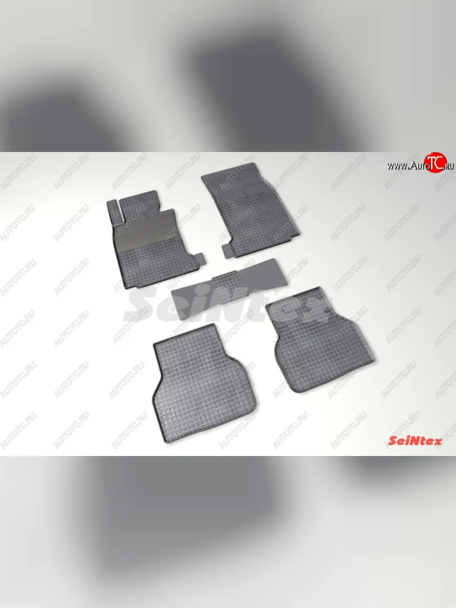 Износостойкие коврики в салон с рисунком Сетка SeiNtex Premium 4 шт. (резина) BMW 5 серия E39 седан дорестайлинг (1995-2000)  в Перми Пермском крае