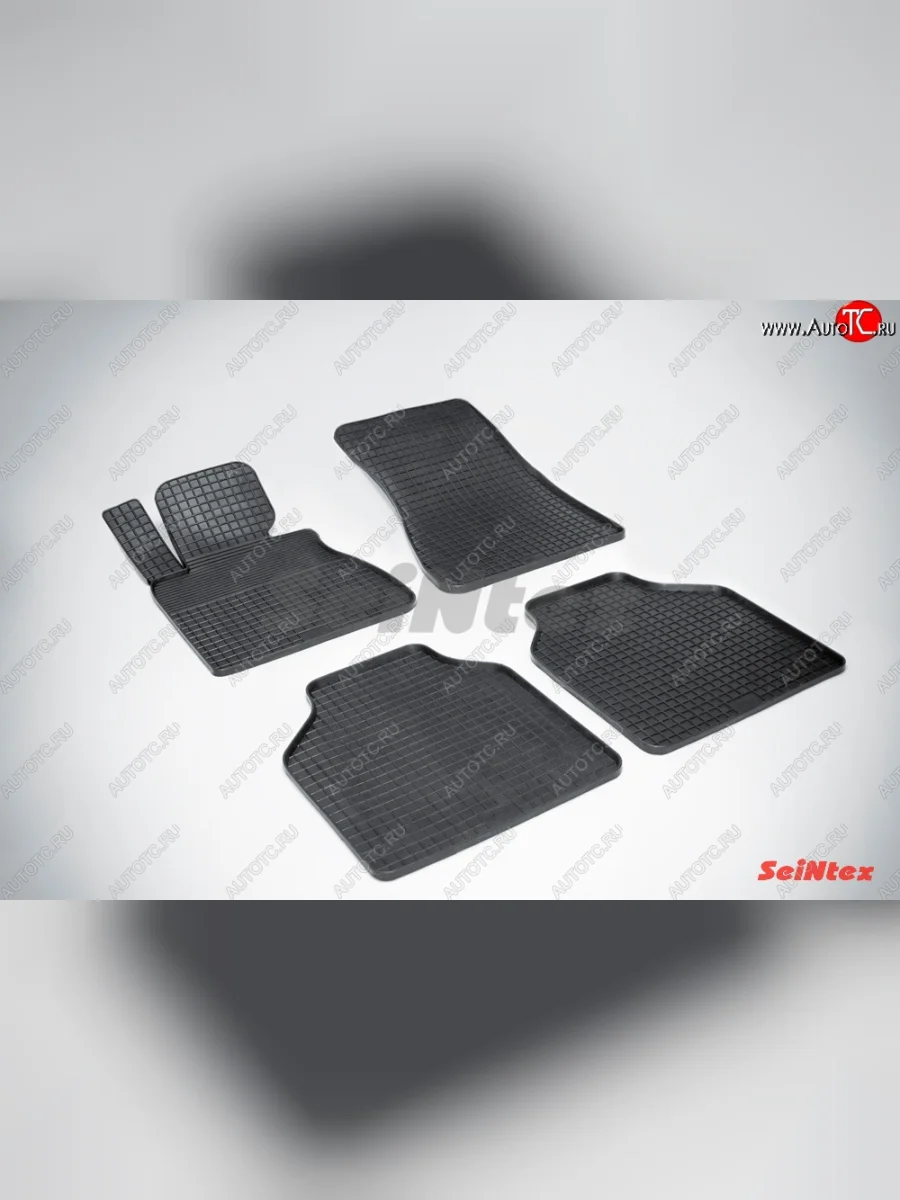 Износостойкие коврики в салон с рисунком Сетка L SeiNtex Premium 4 шт. (резина) BMW 7 серия E65,E66, E67, E68 рестайлинг, седан (2005-2008)  с доставкой в г. Керчь