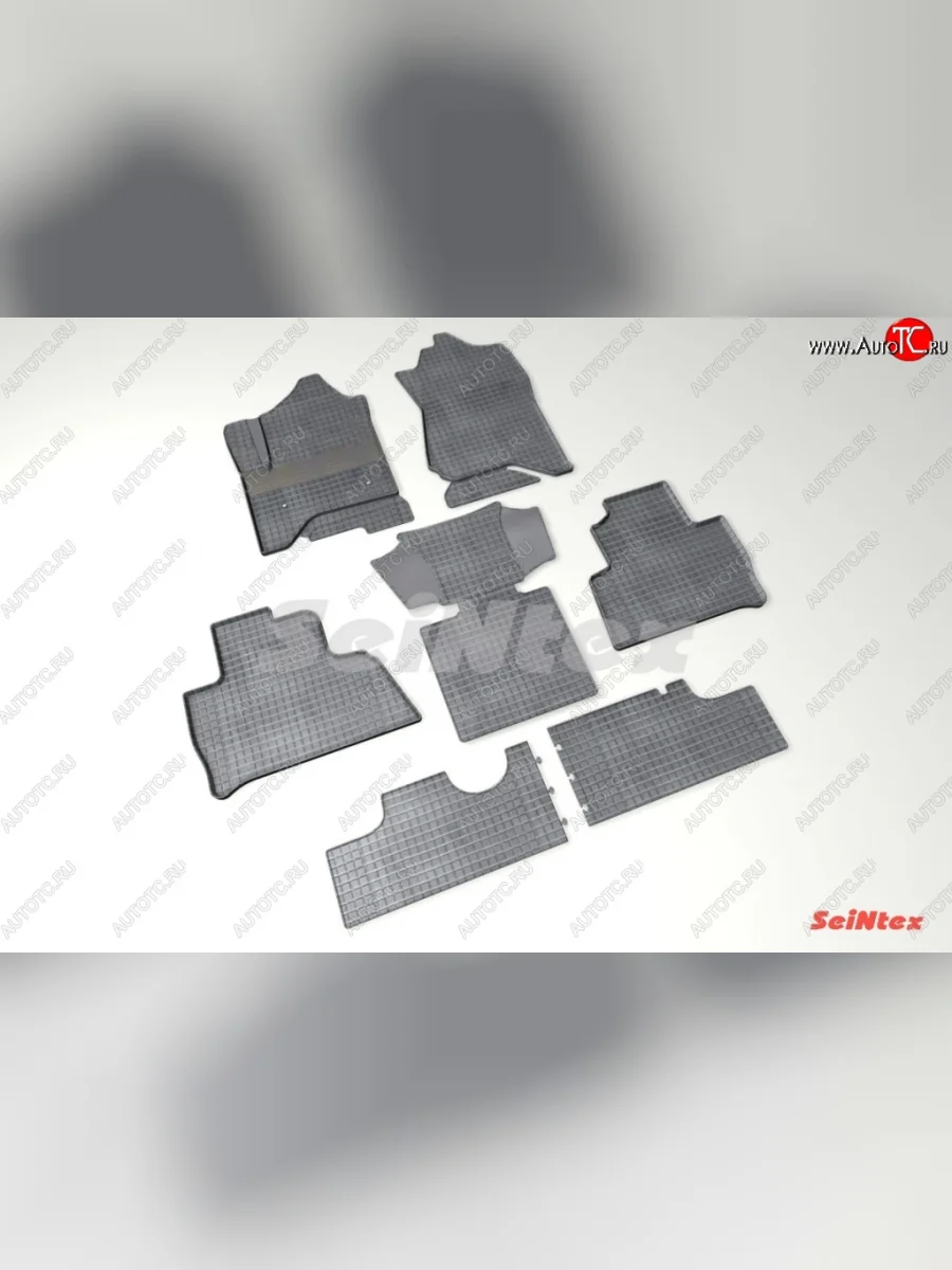 Износостойкие коврики в салон с рисунком Сетка SeiNtex Premium 7 шт. (резина) Chevrolet Tahoe K2UC (2014-2021)  в Перми Пермском крае
