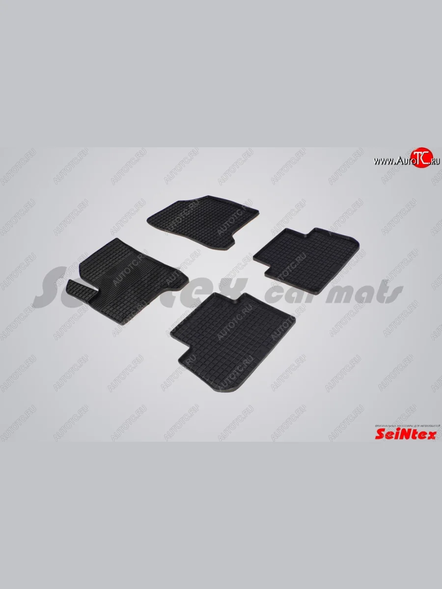 Износостойкие коврики в салон с рисунком Сетка SeiNtex Premium 4 шт. (резина) CITROEN C3 Picasso дорестайлинг (2008-2012)  в Керчи Республика Крым