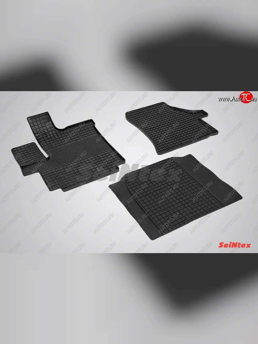Износостойкие коврики в салон с рисунком Сетка SeiNtex Premium 3 шт. (резина) Peugeot Boxer 250 (2006-2014)  в Самаре Самарской области