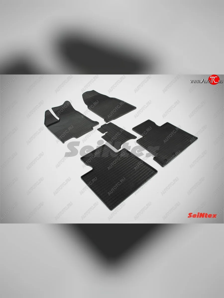 Износостойкие коврики в салон с рисунком Сетка (рестайлинг) SeiNtex Premium 4 шт. (резина)  Ford Edge (2006-2010) U387  в Самаре Самарской области