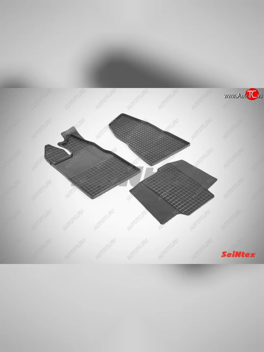 Износостойкие коврики в салон с рисунком Сетка (рестайлинг) SeiNtex Premium 3 шт. (резина) Ford Tourneo Custom дорестайлинг (2012-2018)  в Керчи Республика Крым