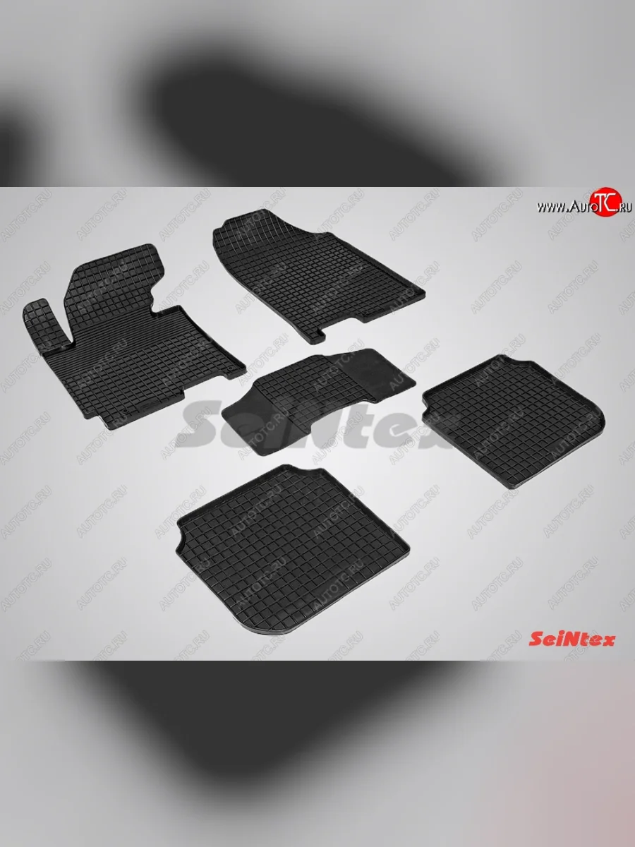Износостойкие коврики в салон с рисунком Сетка SeiNtex Premium 4 шт. (резина) Hyundai Elantra MD рестайлинг (2013-2016)  в Керчи Республика Крым