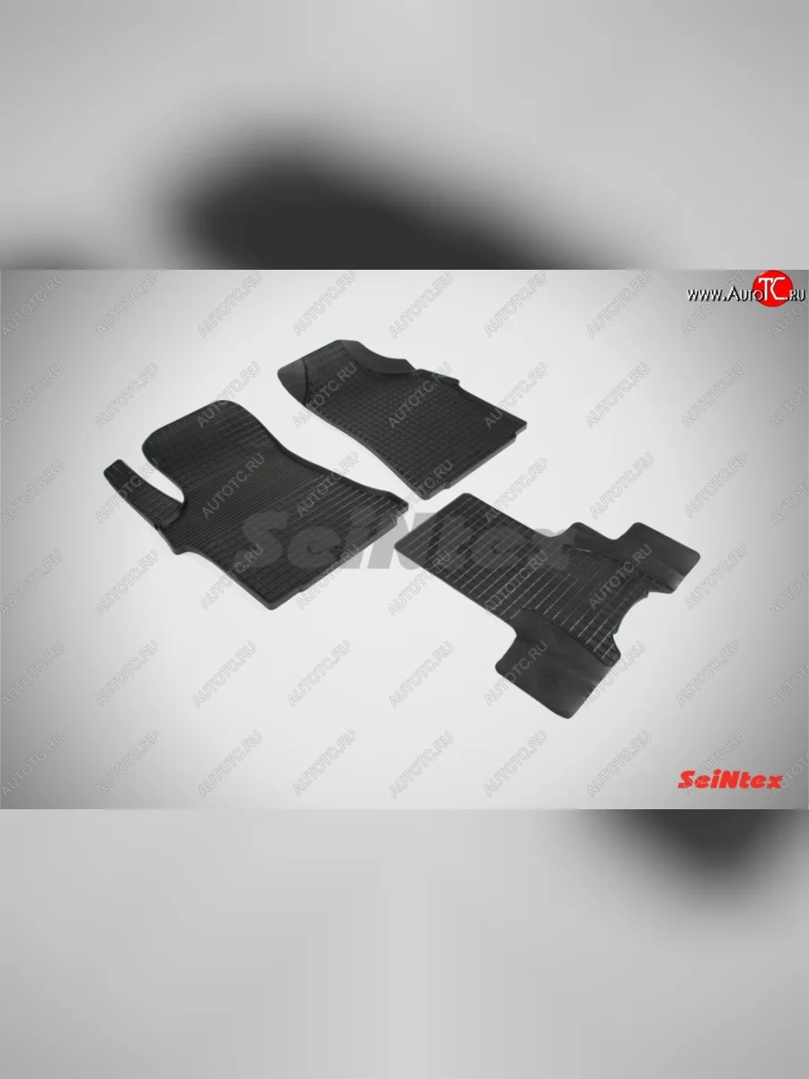 Износостойкие коврики в салон с рисунком Сетка SeiNtex Premium 3 шт. (резина) Hyundai Starex/Grand Starex/H1 TQ дорестайлинг (2007-2013)  в Перми Пермском крае