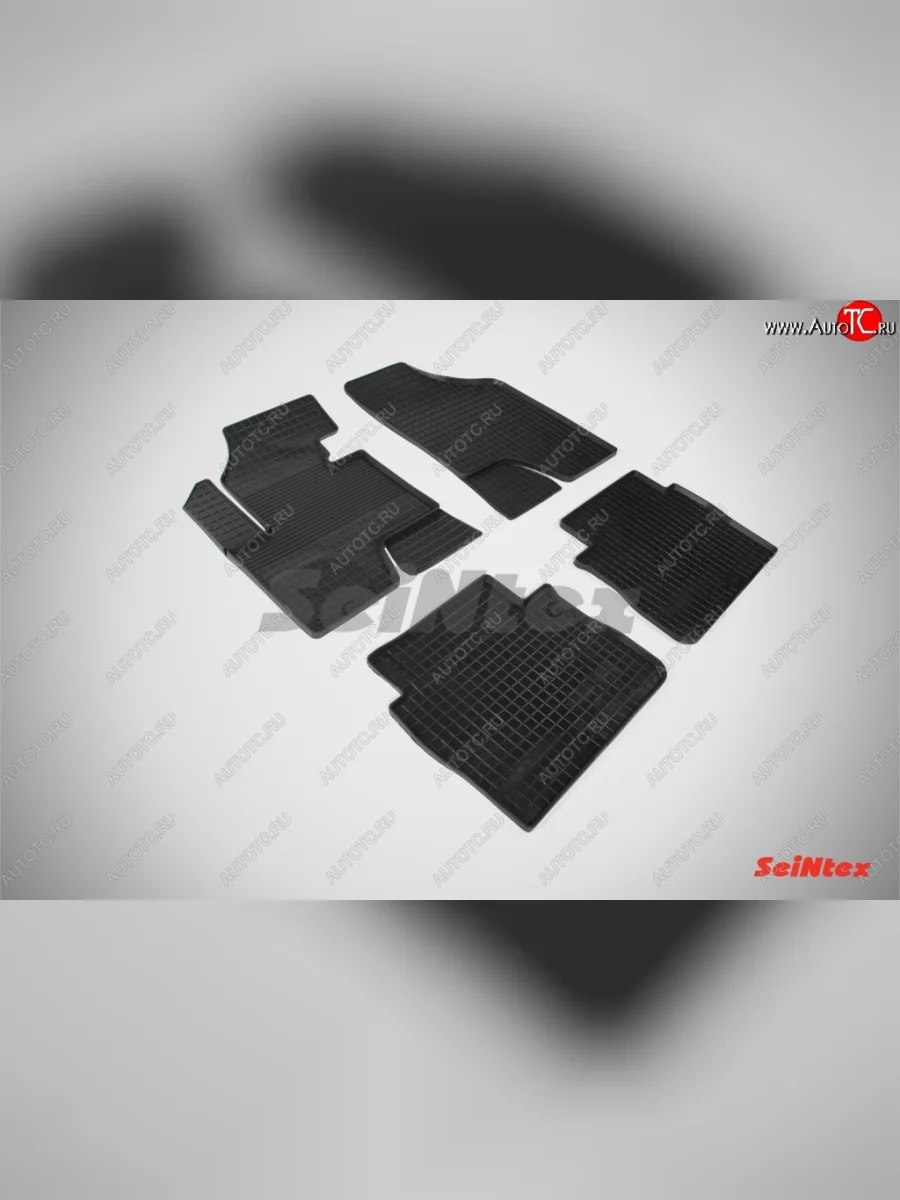 Износостойкие коврики в салон с рисунком Сетка SeiNtex Premium 4 шт. (резина)  Hyundai Santa Fe (2009-2012) CM  в Самаре Самарской области