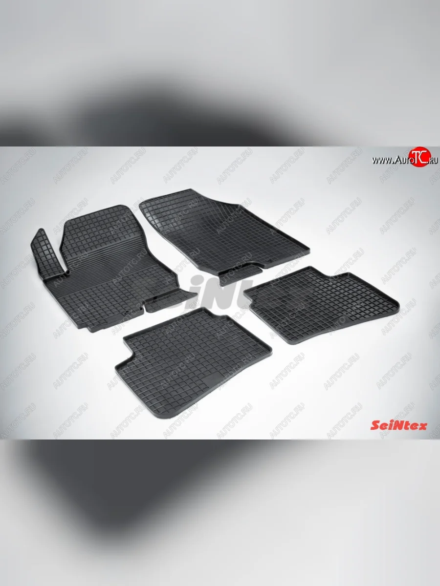 Износостойкие коврики в салон с рисунком Сетка SeiNtex Premium 4 шт. (резина) KIA Ceed 1 ED рестайлинг, хэтчбэк 5 дв. (2010-2012)  с доставкой в г. Керчь