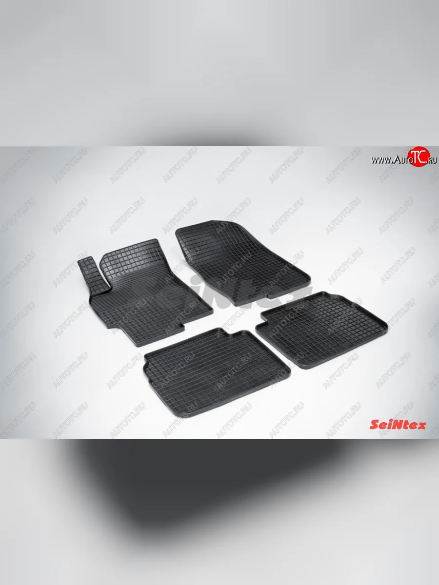 Износостойкие коврики в салон с рисунком Сетка SeiNtex Premium 4 шт. (резина) Mazda 6 GH дорестайлинг седан (2007-2010)  в Керчи Республика Крым