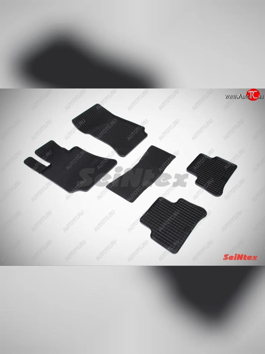 Износостойкие коврики в салон с рисунком Сетка SeiNtex Premium 4 шт. (резина) Mercedes-Benz E-Class W212 дорестайлинг седан (2009-2012)  в Керчи Республика Крым