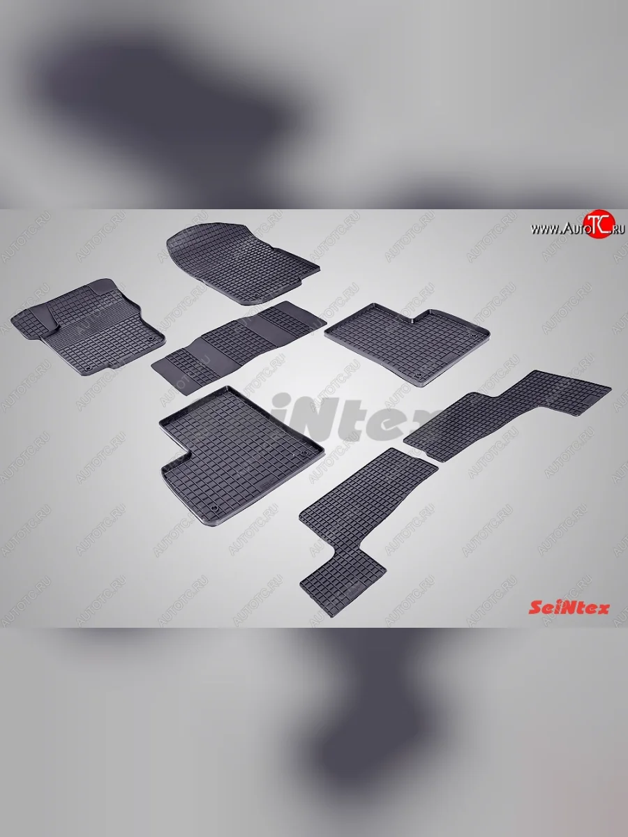 Износостойкие коврики в салон с рисунком Сетка SeiNtex Premium 4 шт. (резина) Mercedes-Benz GL class X166 дорестайлинг (2012-2016)  в Керчи Республика Крым