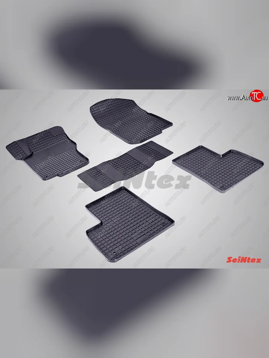 Износостойкие коврики в салон с рисунком Сетка SeiNtex Premium 4 шт. (резина) Mercedes-Benz ML class W166 (2011-2015)  в Керчи Республика Крым