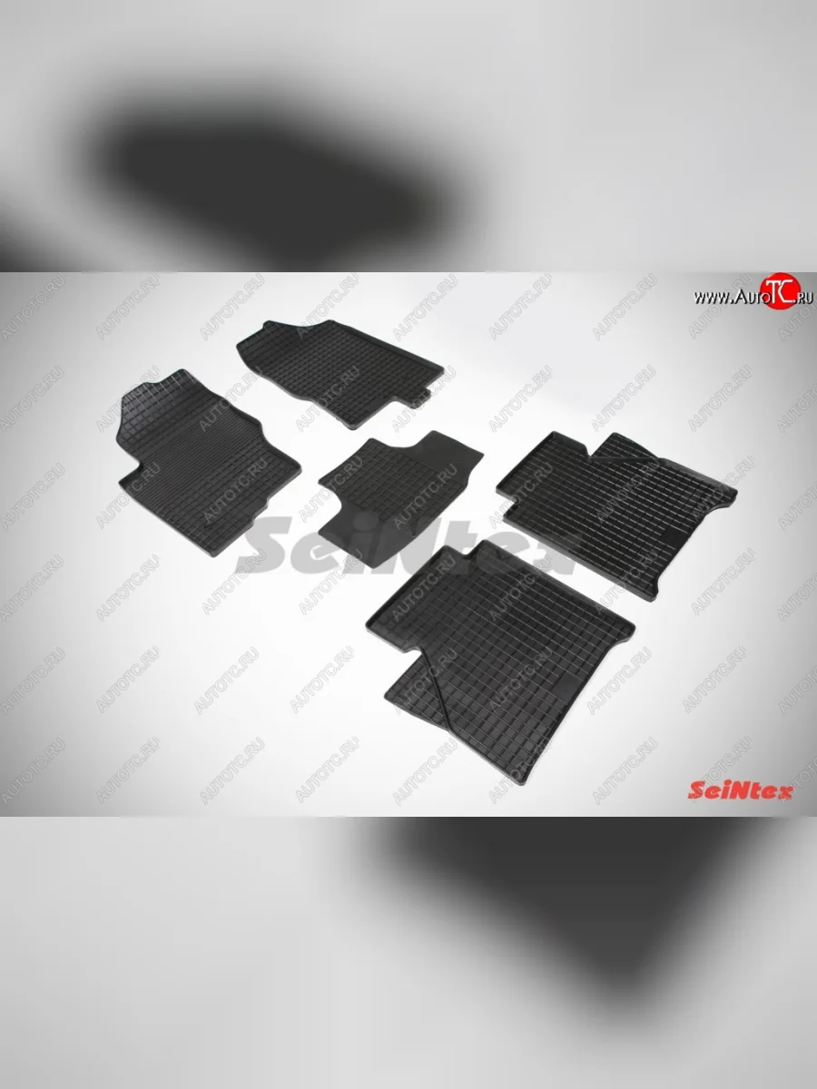 Износостойкие коврики в салон с рисунком Сетка SeiNtex Premium 4 шт. (резина) Nissan Navara 2 D40 дорестайлинг (2004-2010)  в Керчи Республика Крым