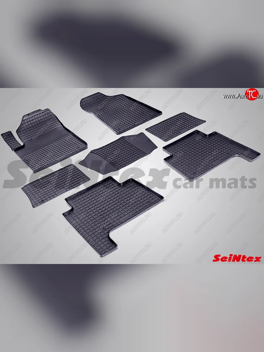 Износостойкие коврики в салон с рисунком Сетка SeiNtex Premium 4 шт. (резина) Nissan Patrol 6 Y62 дорестайлинг (2010-2014)  в Керчи Республика Крым