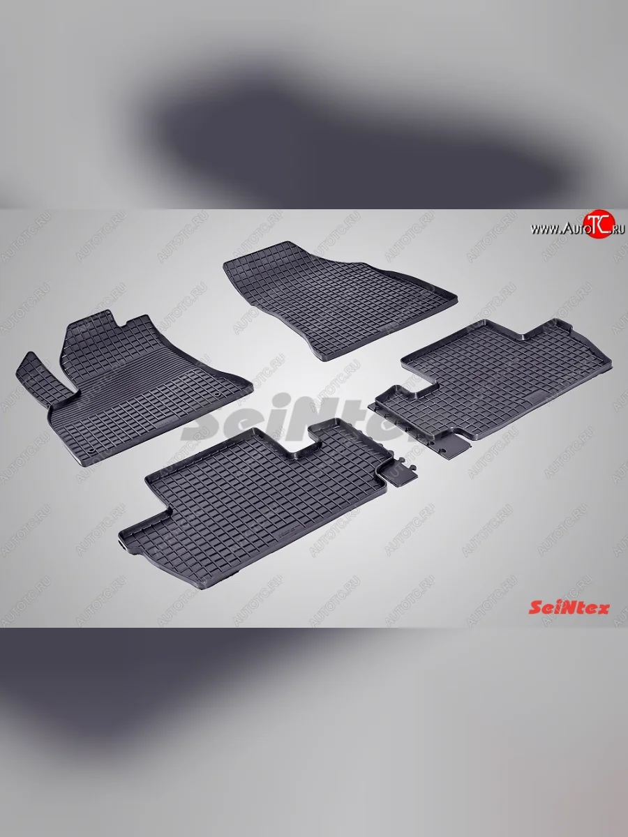Износостойкие коврики в салон с рисунком Сетка SeiNtex Premium 4 шт. (резина) Peugeot 3008 рестайлинг (2013-2017)  в Самаре Самарской области