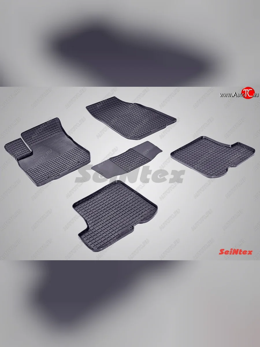 Износостойкие коврики в салон с рисунком Сетка SeiNtex Premium 4 шт. (резина) Renault Sandero 1 (2009-2014)  в Перми Пермском крае