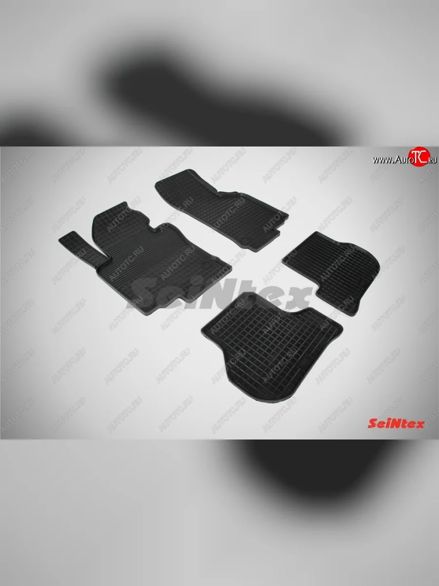 Износостойкие коврики в салон с рисунком Сетка SeiNtex Premium 4 шт. (резина) Seat Leon 1P хэтчбэк 5 дв. дорестайлинг (2005-2009)  в Керчи Республика Крым
