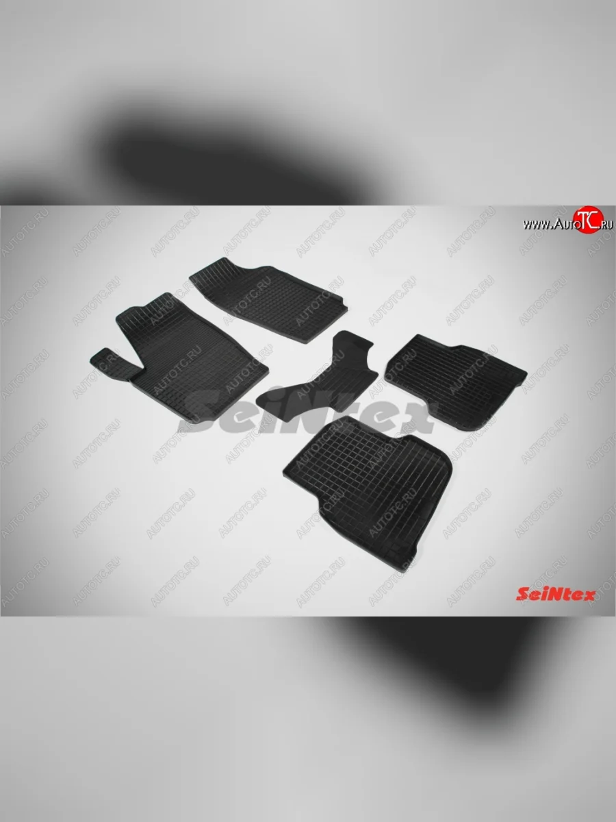 Износостойкие коврики в салон с рисунком Сетка SeiNtex Premium 4 шт. (резина) Volkswagen Polo Mk5 6R,6C,61 седан дорестайлинг (2009-2015)  в Керчи Республика Крым