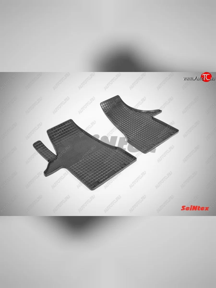 Износостойкие коврики в салон с рисунком Сетка SeiNtex Premium 2 шт. (резина) Volkswagen Transporter T5 дорестайлинг (2003-2009)  в Керчи Республика Крым