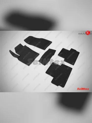 Износостойкие коврики в салон с рисунком Сетка SeiNtex Premium 4 шт. (резина) Volvo C30  хэтчбэк 3 дв. (2006-2009)  дорестайлинг