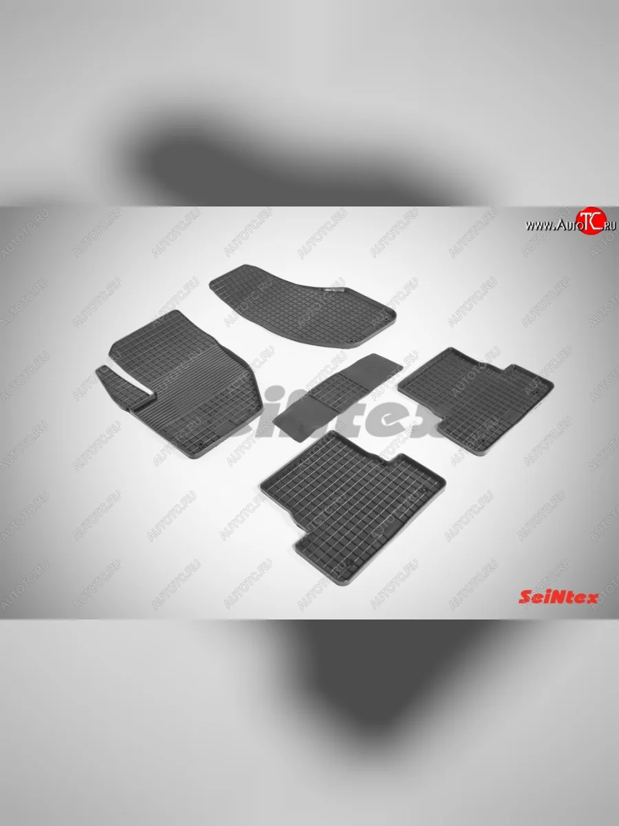 Износостойкие коврики в салон с рисунком Сетка SeiNtex Premium 4 шт. (резина) Volvo V40 хэтчбэк рестайлинг (2016-2020)  в Керчи Республика Крым