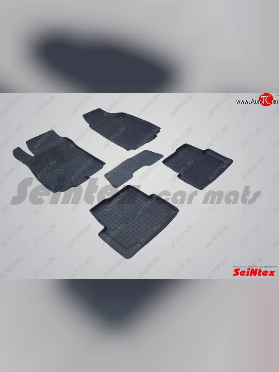Износостойкие коврики в салон с высоким бортом SeiNtex Premium 4 шт. (резина)  Chevrolet Aveo (2011-2015), Chevrolet Cobalt (2011-2016), Ravon R4 (2016-2020)  с доставкой в г. Керчь
