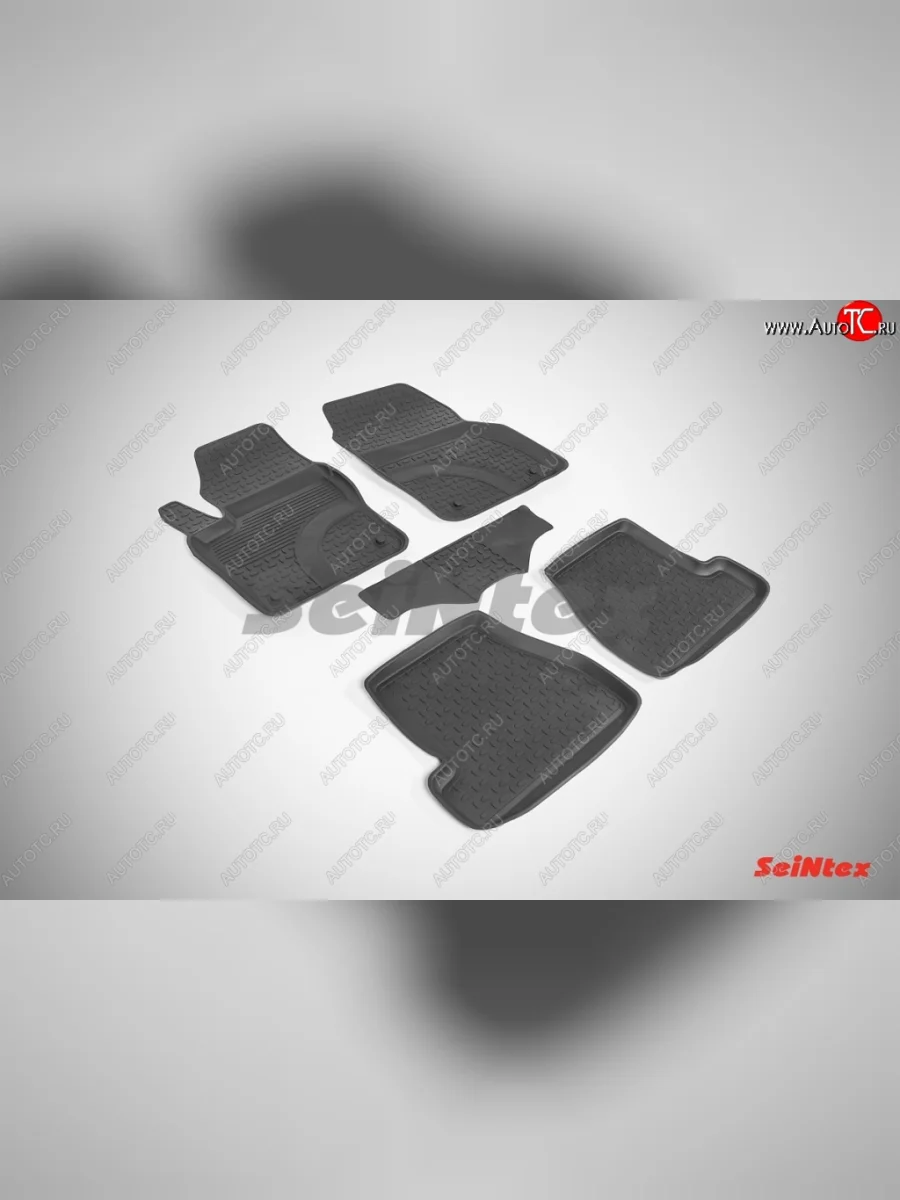 Износостойкие коврики в салон с высоким бортом SeiNtex Premium 4 шт. (резина) Ford Focus 3 седан рестайлинг (2014-2019)  в Перми Пермском крае