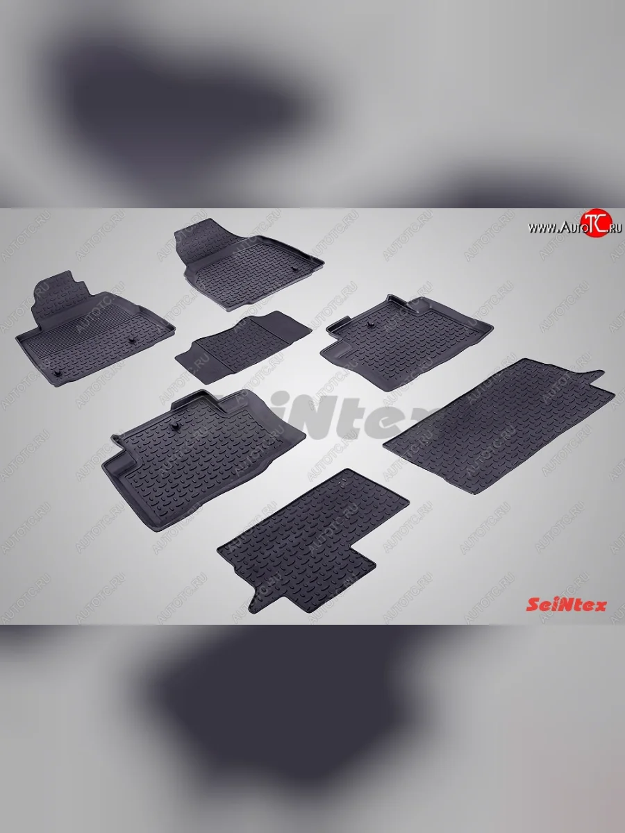 Износостойкие коврики в салон с высоким бортом SeiNtex Premium 6 шт. (резина) Honda Pilot YF4 дорестайлинг (2008-2011)  в Керчи Республика Крым