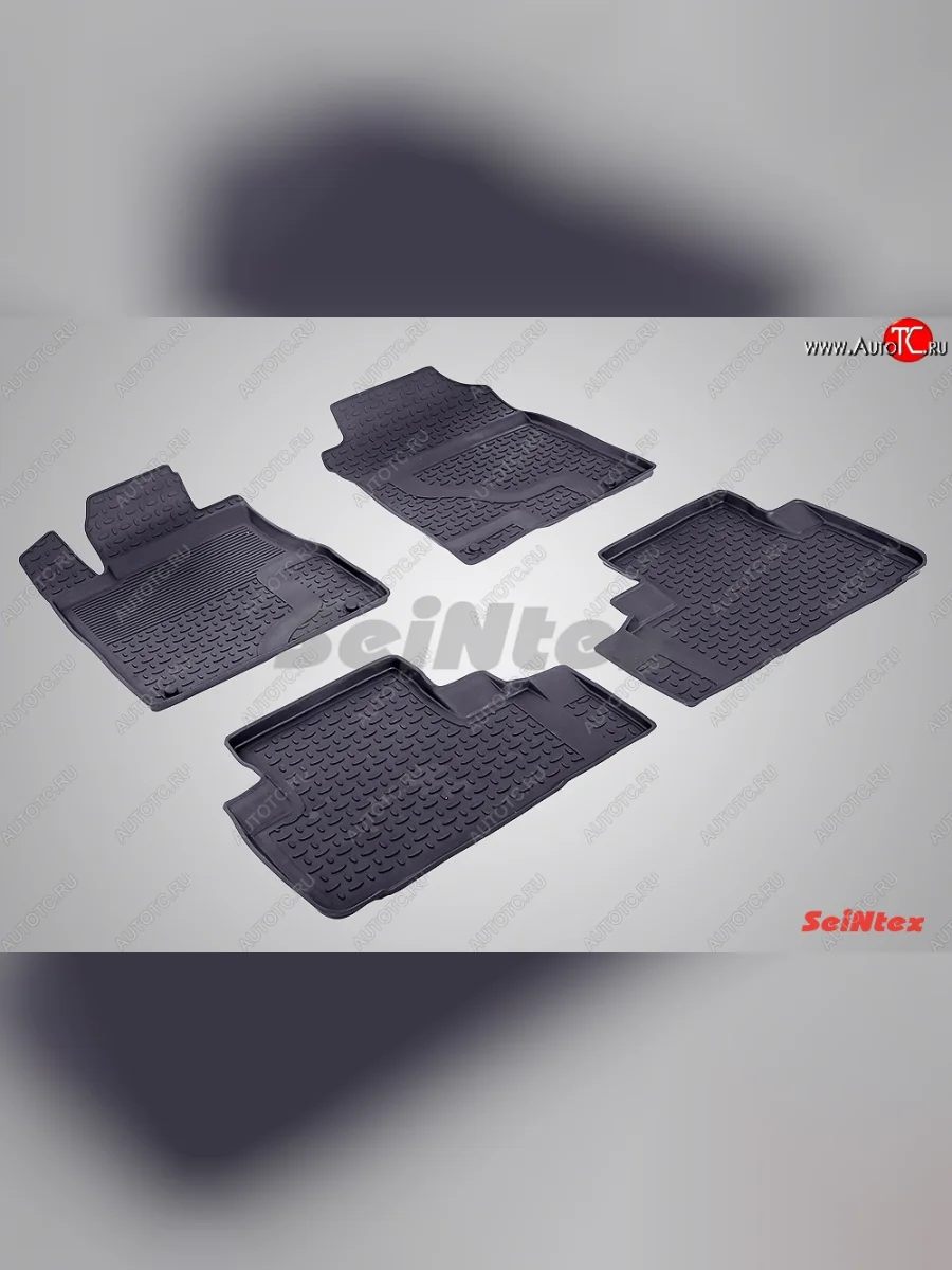 Износостойкие коврики в салон с высоким бортом SeiNtex Premium 4 шт. (резина) Honda CR-V RM1,RM3,RM4 дорестайлинг (2012-2015)  в Керчи Республика Крым