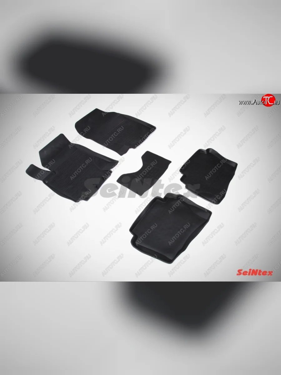 Износостойкие коврики в салон с высоким бортом SeiNtex Premium 4 шт. (резина)  Hyundai i20 (2008-2012) PB  с доставкой в г. Керчь