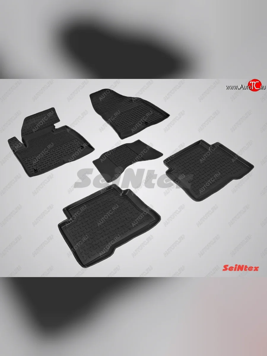 Износостойкие коврики в салон с высоким бортом SeiNtex Premium 4 шт. (резина) Hyundai Santa Fe DM дорестайлинг (2012-2016)  в Самаре Самарской области