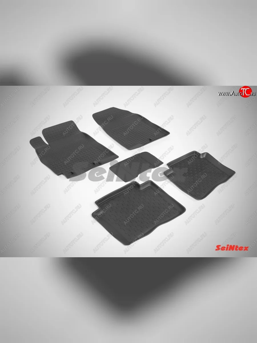 Износостойкие коврики в салон с высоким бортом SeiNtex Premium 4 шт. (резина)  Hyundai Solaris (2010-2017) RBr  с доставкой в г. Керчь