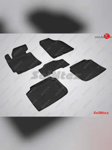 Износостойкие коврики в салон с высоким бортом SeiNtex Premium 4 шт. (резина) KIA Cerato  3 YD (2013-2016) дорестайлинг седан