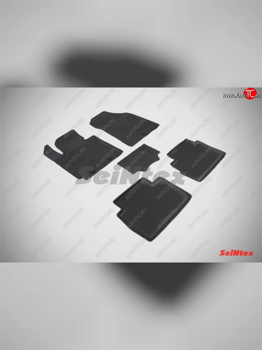 Износостойкие коврики в салон с высоким бортом SeiNtex Premium 4 шт. (резина) KIA Soul PS дорестайлинг (2014-2016)  в Самаре Самарской области
