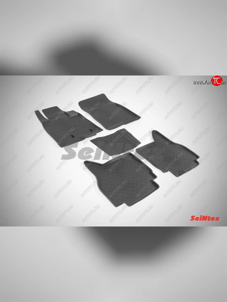 Износостойкие коврики в салон с высоким бортом SeiNtex Premium 4 шт. (резина) Mitsubishi Pajero 4 V90 дорестайлинг (2006-2011)  в Перми Пермском крае