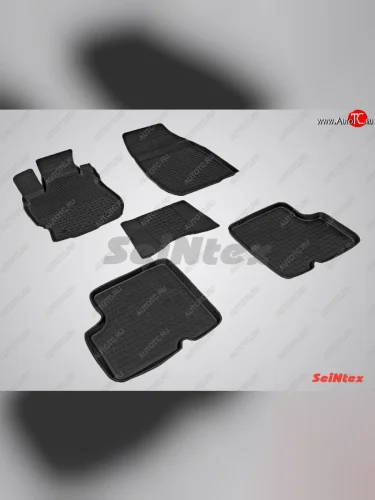Износостойкие коврики в салон с высоким бортом SeiNtex Premium 4 шт. (резина) Nissan Almera  3 G15 (2012-2019) седан