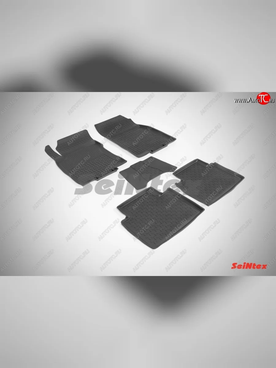 Износостойкие коврики в салон с высоким бортом SeiNtex Premium 4 шт. (резина) Nissan X-trail 3 T32 дорестайлинг (2013-2018)  в Керчи Республика Крым