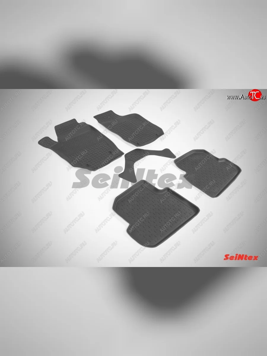 Износостойкие коврики в салон с высоким бортом SeiNtex Premium 4 шт. (резина) Skoda Fabia Mk2 универсал дорестайлинг (2007-2010)  в Керчи Республика Крым