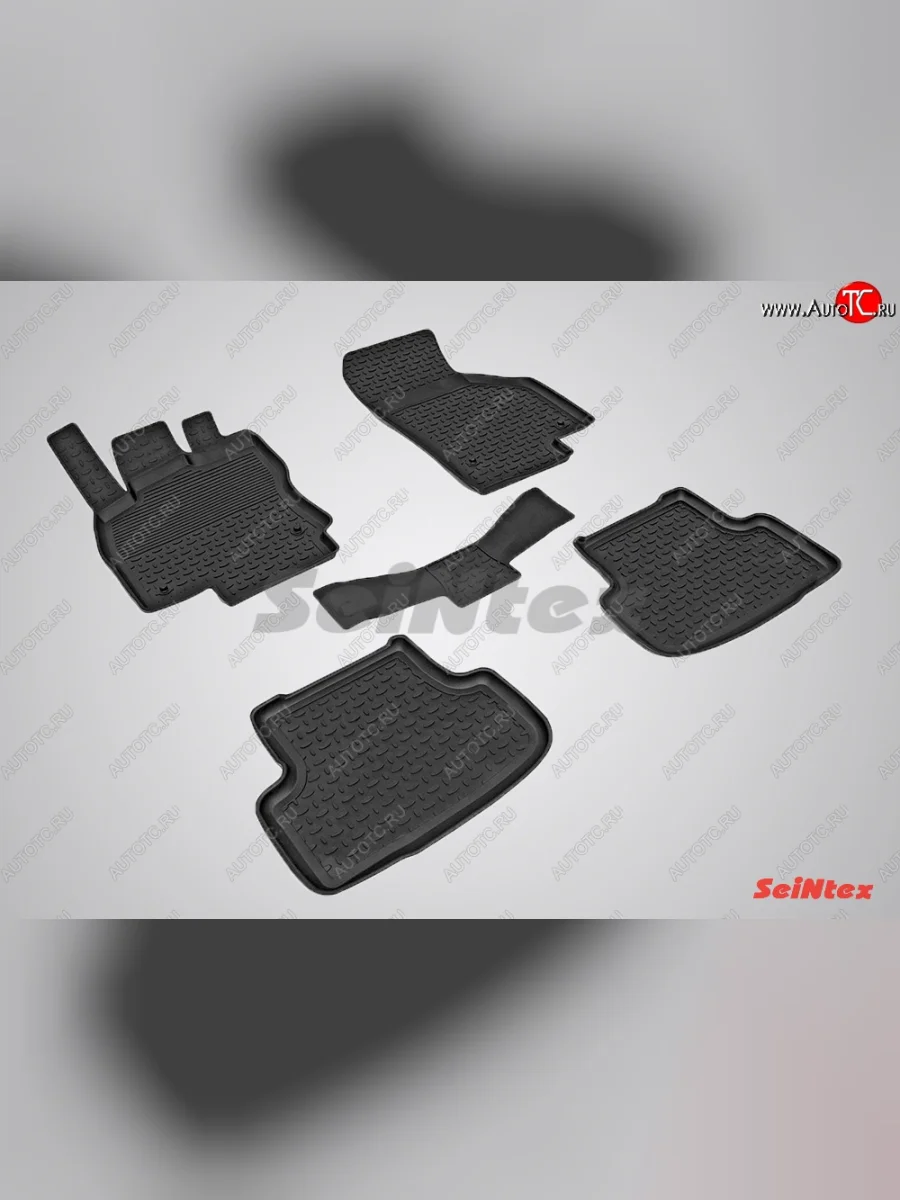 Износостойкие коврики в салон с высоким бортом SeiNtex Premium 4 шт. (резина) Skoda Octavia A7 дорестайлинг универсал (2012-2017)  в Керчи Республика Крым