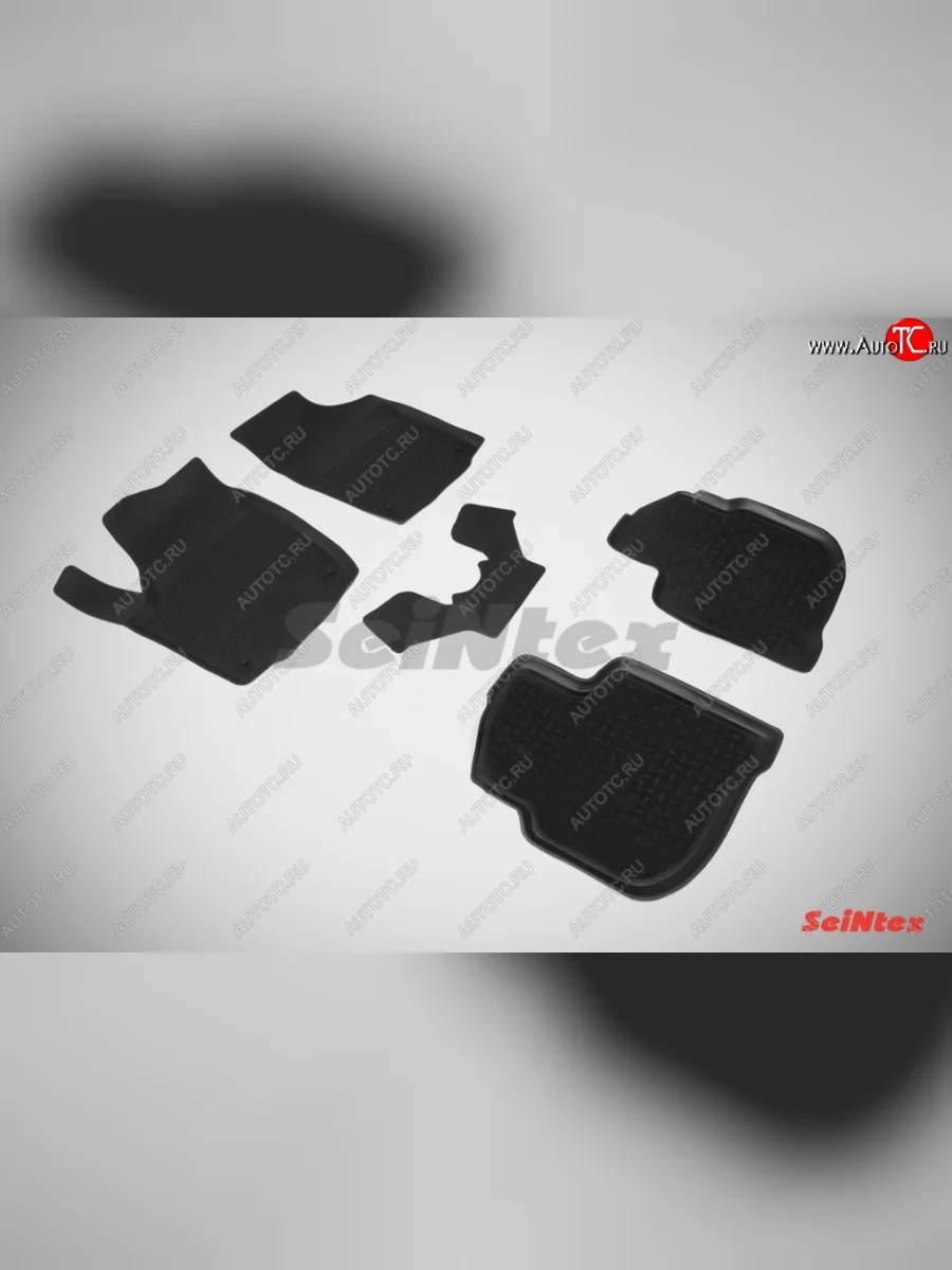 Износостойкие коврики в салон с высоким бортом SeiNtex Premium 4 шт. (резина) Skoda Rapid NH3 дорестайлинг лифтбэк (2012-2017)  в Керчи Республика Крым