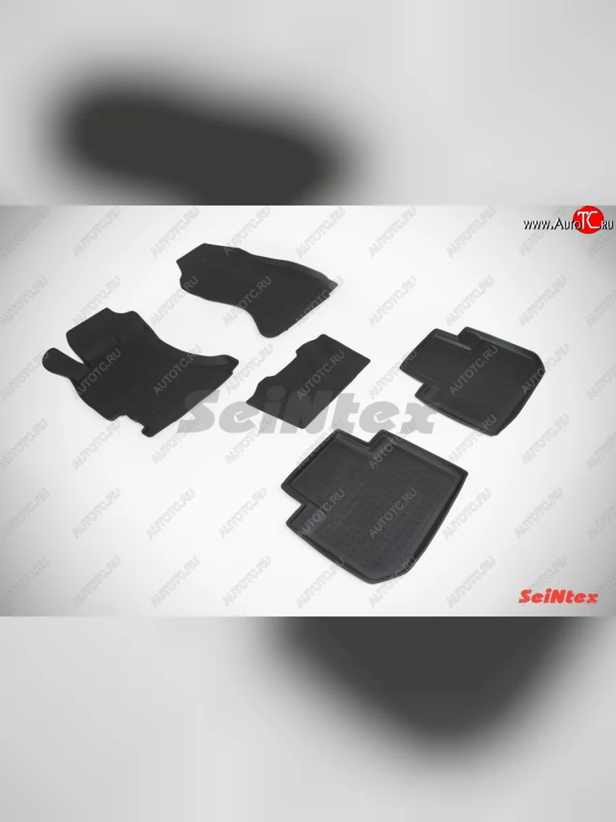 Износостойкие коврики в салон с высоким бортом SeiNtex Premium 4 шт. (резина) Subaru Forester SJ дорестайлинг (2012-2016)  в Керчи Республика Крым