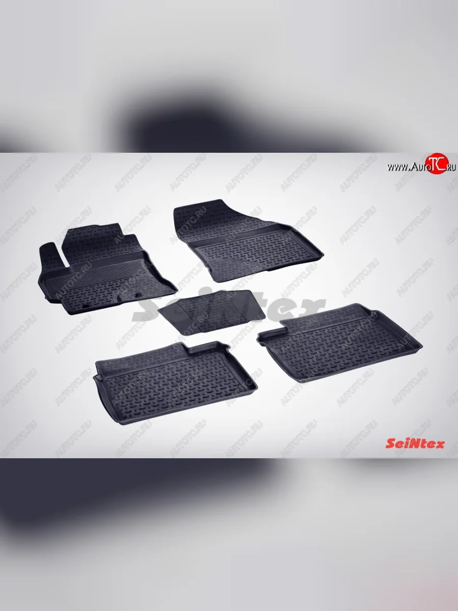 Износостойкие коврики в салон с высоким бортом SeiNtex Premium 4 шт. (резина) Toyota Corolla E180 рестайлинг (2016-2019)  в Самаре Самарской области