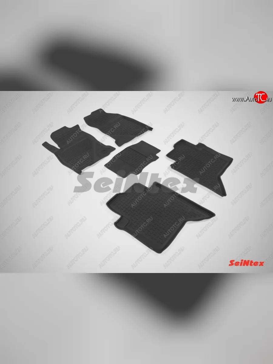 Износостойкие коврики в салон с высоким бортом SeiNtex Premium 4 шт. (резина) Toyota Hilux AN120 дорестайлинг (2016-2020)  в Перми Пермском крае