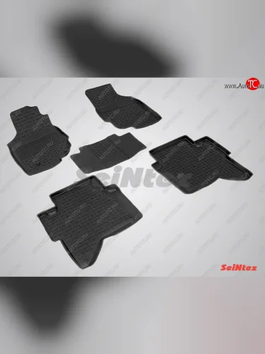 Износостойкие коврики в салон с высоким бортом SeiNtex (резина) Toyota Hilux  AN20,AN30 (2011-2016)  2-ой рестайлинг