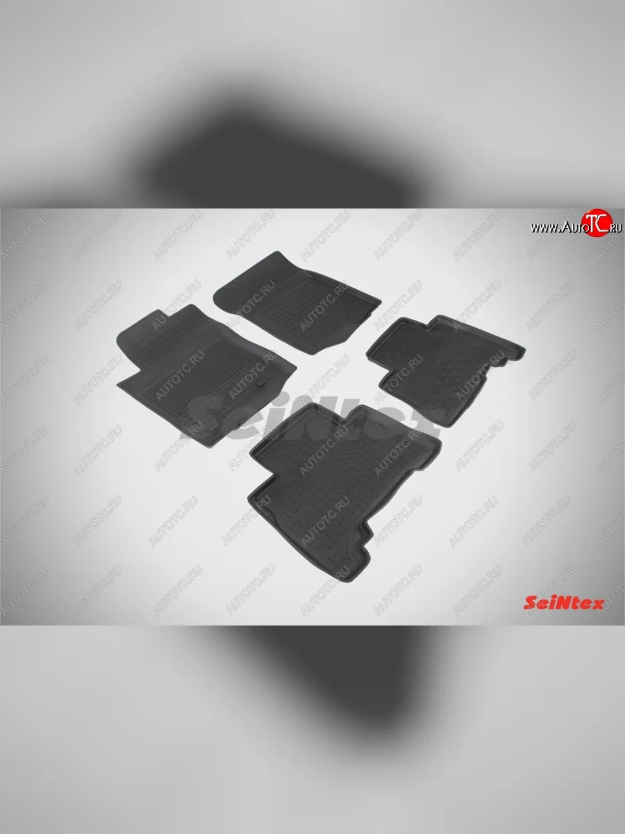 Износостойкие коврики в салон с высоким бортом SeiNtex Premium 4 шт. (резина) Toyota Land Cruiser Prado J150 дорестайлинг (2009-2013)  в Перми Пермском крае