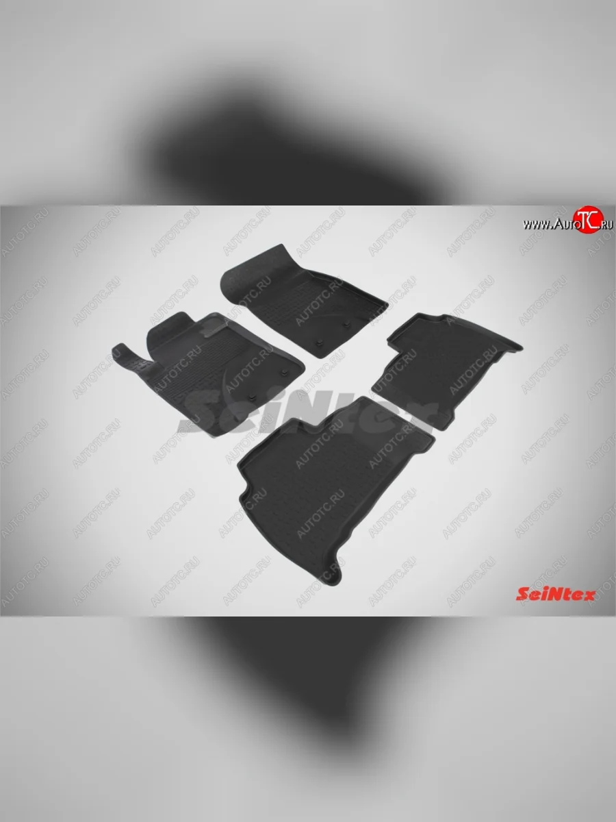 Износостойкие коврики в салон с высоким бортом SeiNtex Premium 4 шт. (резина) Toyota Land Cruiser 200 2-ой рестайлинг (2015-2021)  в Самаре Самарской области