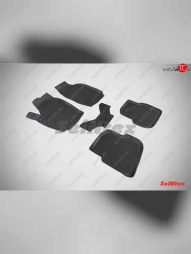 Износостойкие коврики в салон с высоким бортом SeiNtex Premium 4 шт. (резина) Volkswagen Polo  Mk5 6R,6C,61 (2009-2020) седан дорестайлинг, хэтчбек 5 дв. дорестайлинг, седан рестайлинг, хэтчбек 5 дв. рестайлинг