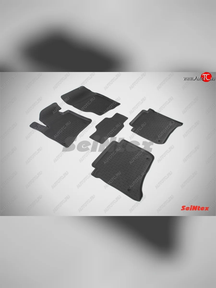 Износостойкие коврики в салон с высоким бортом SeiNtex Premium 4 шт. (резина)  Volkswagen Touareg (2010-2014) 2 NF  с доставкой в г. Керчь