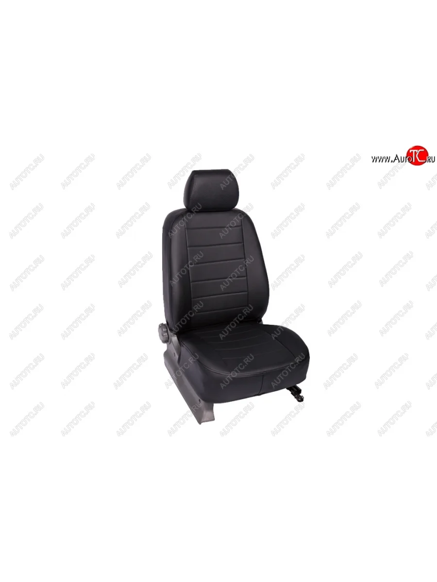 Чехлы для сидений (сплошная спинка) SeiNtex (экокожа, черные) Audi A4 B7 седан (2004-2008)  в Самаре Самарской области