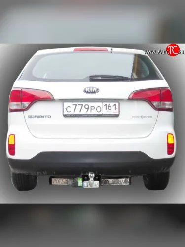 Фаркоп Лидер Плюс (с нерж. пластиной) Hyundai Santa Fe DM дорестайлинг (2012-2016)